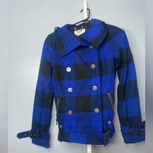 BB Dakota Royal Blue and Black Plaid Jacket